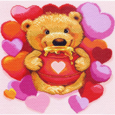 Рисунок на канве арт.МП-41х41 - 1212 Медвежонок с медом