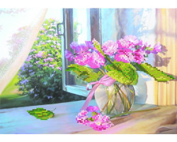 Рисунок на шелке арт.МП-28х34-4041 'Цветы на окне'