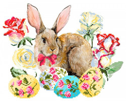 Рисунок на шелке арт.МП-28х34-4157 'Пасхальный кролик'