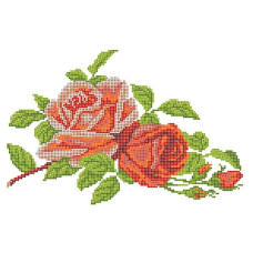 Рисунок на шелке арт.МП-28х34-4504 'Веточка розы'