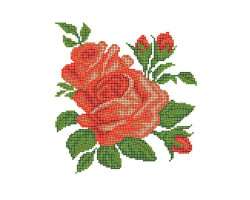 Рисунок на шелке арт.МП-28х34-4512 'Алые розы'