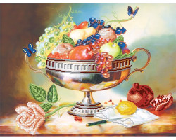 Рисунок на шелке арт.МП-37х49-4042 'Ваза с фруктами'