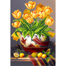 Рисунок на шелке арт.МП-37х49-4100 'Тюльпаны'