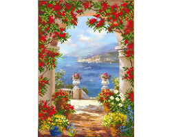 Рисунок на шелке арт.МП-37х49-4156 'Цветы средиземноморья'