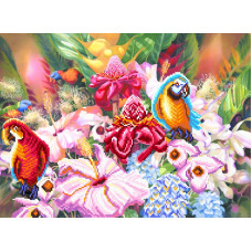 Рисунок на шелке арт.МП-37х49-4176 'Цветущие тропики'