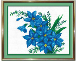 Набор для вышивания бисером 'МП Студия' арт.БК-20 'Синие цветы' 25х20 см