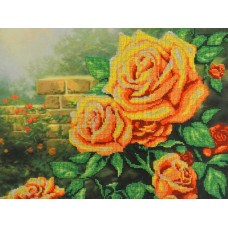 Набор для вышивания Габардин+бисер 'МП Студия' арт БГ-232 'Жёлтые розы' 23х28 см