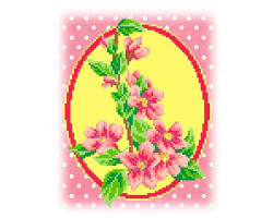 Набор для вышивания МП Студия арт.КН-401 сх.канва+мулине 'Розовые цветы' 21х30/16х20 см