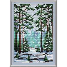 Набор для вышивания МП Студия арт.М-001 'Сказка зимнего леса' 15х10 см