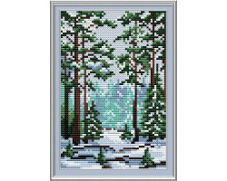Набор для вышивания МП Студия арт.М-001 'Сказка зимнего леса' 15х10 см