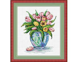 Набор для вышивания МП Студия арт.М-090 'Нежные цветы' 15х18 см
