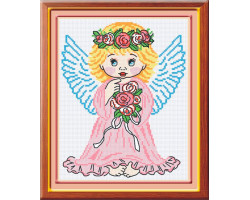 Набор для вышивания 'МП Студия' арт.НВ-110 'Ангел в розовом' 20х26 см