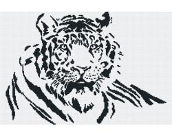 Набор для вышивания 'МП Студия' арт.НВ-125 'Тигр (ч/б)' 31х43 см