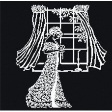 Набор для вышивания 'МП Студия' арт.НВ-132 'Дама у окна (белое на черном)' 32х36 см