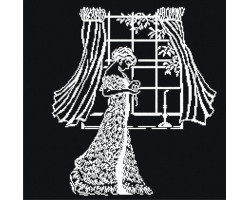 Набор для вышивания 'МП Студия' арт.НВ-132 'Дама у окна (белое на черном)' 32х36 см