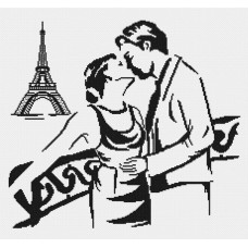 Набор для вышивания 'МП Студия' арт.НВ-160 'Поцелуй в Париже (графика)' 35х40 см