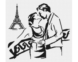 Набор для вышивания 'МП Студия' арт.НВ-160 'Поцелуй в Париже (графика)' 35х40 см