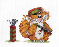 Набор для вышивания 'МП Студия' арт.НВ-354 'Рыжий кот. Пограничник.' 15х20 см