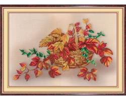 Наборы для вышивания с рисунком на канве 'МП Студия' арт РК-336 'Натюрморт с листьями' 25х35 см
