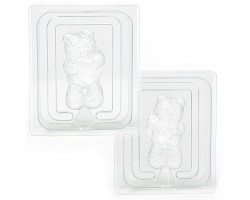 Пластиковая форма 3D арт.ШЕ39580 'Медвежонок Тедди стоит с сердечком ' (2половинки)