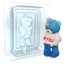 Пластиковая форма 3D арт.ШЕ50011 'Медвежонок Тедди 'I love you' (2половинки)