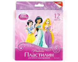 LORI Плд-003 Пластилин Disney 'Принцессы' 12 цветов, с европодвесом