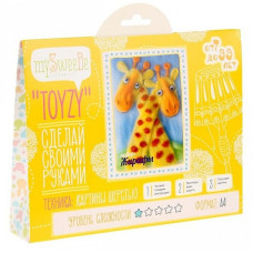 Набор для изготовления картины шерстью Toyzy арт.TZ-P014 'Жирафы' А4