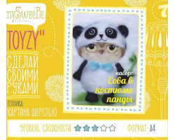 Набор для изготовления картины шерстью Toyzy арт.TZ-P024 'Сова в костюме панды' А4