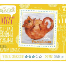 Набор для изготовления картины шерстью Toyzy арт.TZ-P031 'Рыжий кот' А4