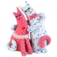 Набор для изготовления текстильной игрушки арт.ПЛ-402 'Влюблённые коты' 26 см