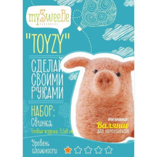 Набор для изготовления текстильной игрушки Toyzy арт.TZ-F012 'Свинка' Валяние Начальный
