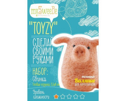 Набор для изготовления текстильной игрушки Toyzy арт.TZ-F012 'Свинка' Валяние Начальный