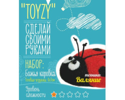 Набор для изготовления текстильной игрушки Toyzy арт.TZ-F017 'Божья коровка' Валяние Начальный
