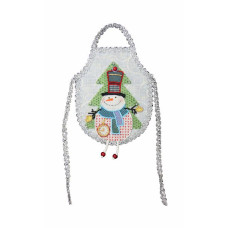 Набор для шитья и вышивания фартук арт.МП-14х18- 8225 Снеговик Снежок
