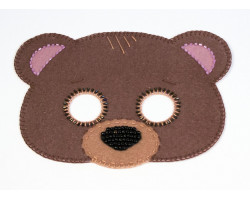 Набор для шитья и вышивания карнавальная маска арт.МП-21х15 8334 Медвежонок