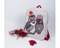 Набор для шитья и вышивания текстильная сумка арт.МП-44х46- 8521 Совушки-подружки