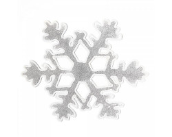 СЛ.1116513 Наклейка на стекло 15х15 см серебряная снежинка узорная