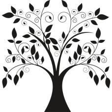 Виниловая наклейка арт.DE.WF9073 'Весеннее дерево' (502 Черный) 49х49см