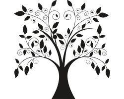 Виниловая наклейка арт.DE.WF9073 'Весеннее дерево' (502 Черный) 49х49см