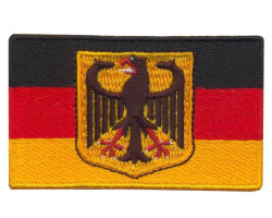 Нашивка арт.НРФ.10521134 Germany flag - флаг ФРГ с гербом