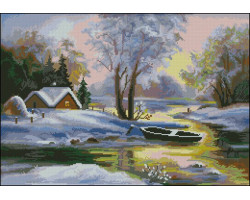 Канва с рисунком 'НОВА СЛОБОДА' арт.МАХ.ММ-3048 'Лодка в снегу'