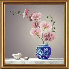 Наборы для вышивания бисером 'НОВА СЛОБОДА' арт.НС 3122 'Розовая орхидея' 32х32 см