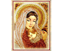 Набор для вышивания хрустальными бусинами ОБРАЗА В КАМЕНЬЯХ арт. 5522 'Дева Мария'