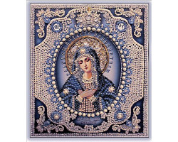 Набор для вышивания хрустальными бусинами ОБРАЗА В КАМЕНЬЯХ арт. 7724 'Богородица Умиление' (жемчуг)