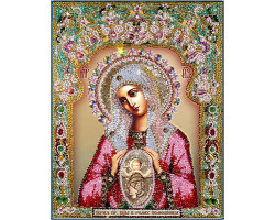 Набор для вышивания хрустальными бусинами ОБРАЗА В КАМЕНЬЯХ арт. 7734 'Богородица Помощница в родах'