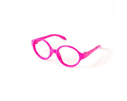 Очки без стекла арт.КЛ.20316 розовые 7см круглые пластик