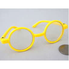 Очки со стеклом арт.КЛ.25582 желтый d 3см , пластик