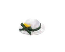 Шляпка дамская тканевая, белая арт.AM0101106