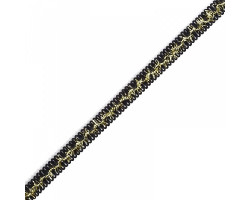 Тесьма отделочная вязаная 'Огонек' арт.с3701г17 рис.9165 с метанитом шир. 10мм цв. черный-золото