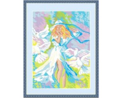 Набор для вышивания арт.Овен - 138 'Любовь и голуби' 27x35 см